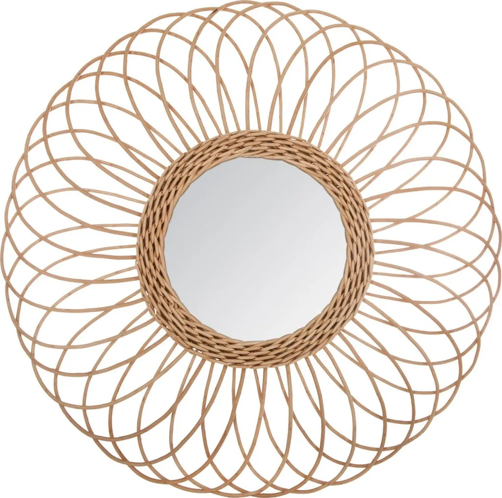 Specchio Parete Rattan Rosace D 58 cm Atmosphera | Arredo Sostenibile