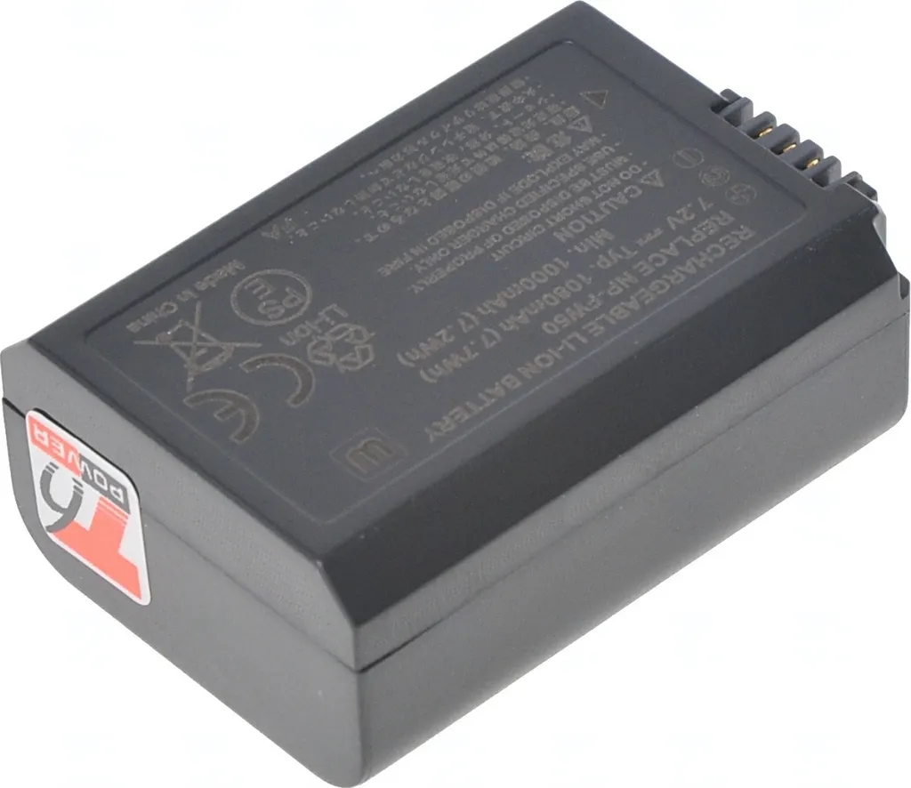 Batterie T6 power Sony NP-FW50 1080mAh noir pour appareil photo Alpha