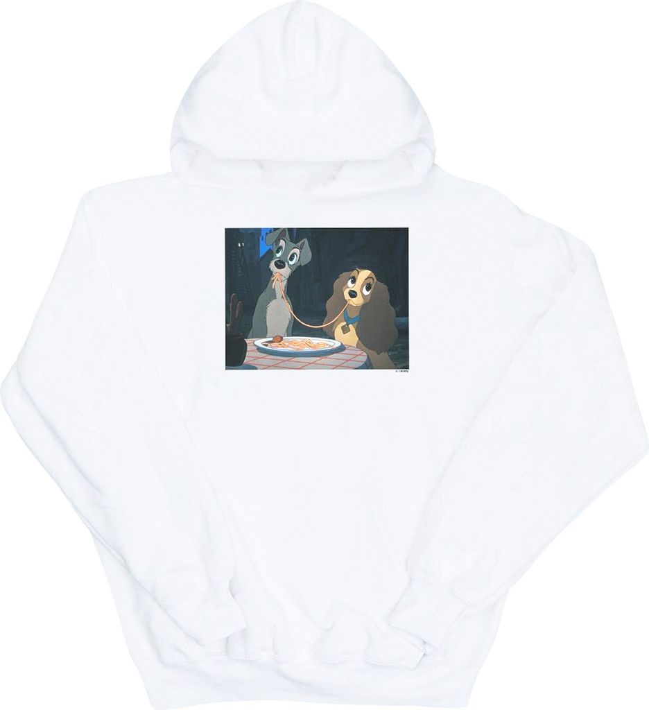 Disney - "Lady And The Tramp Spaghetti Slurp" Kapuzenpullover für Herren BI6638 (XL) (Weiß)
