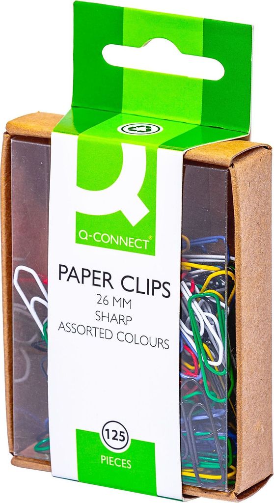 Spisové spony Q-CONNECT 26mm mix farieb 125ks