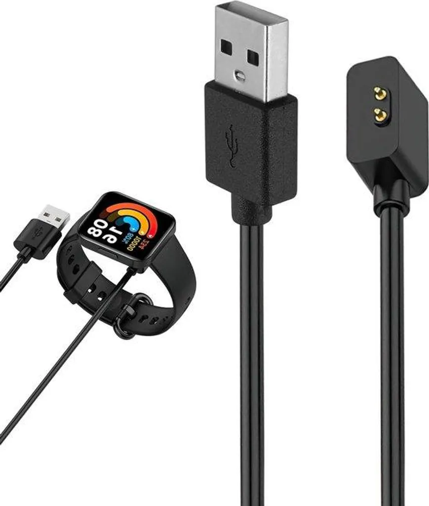 Chargeur Xiaomi Redmi Watch 3 avec câble USB magnétique 1m - Noir