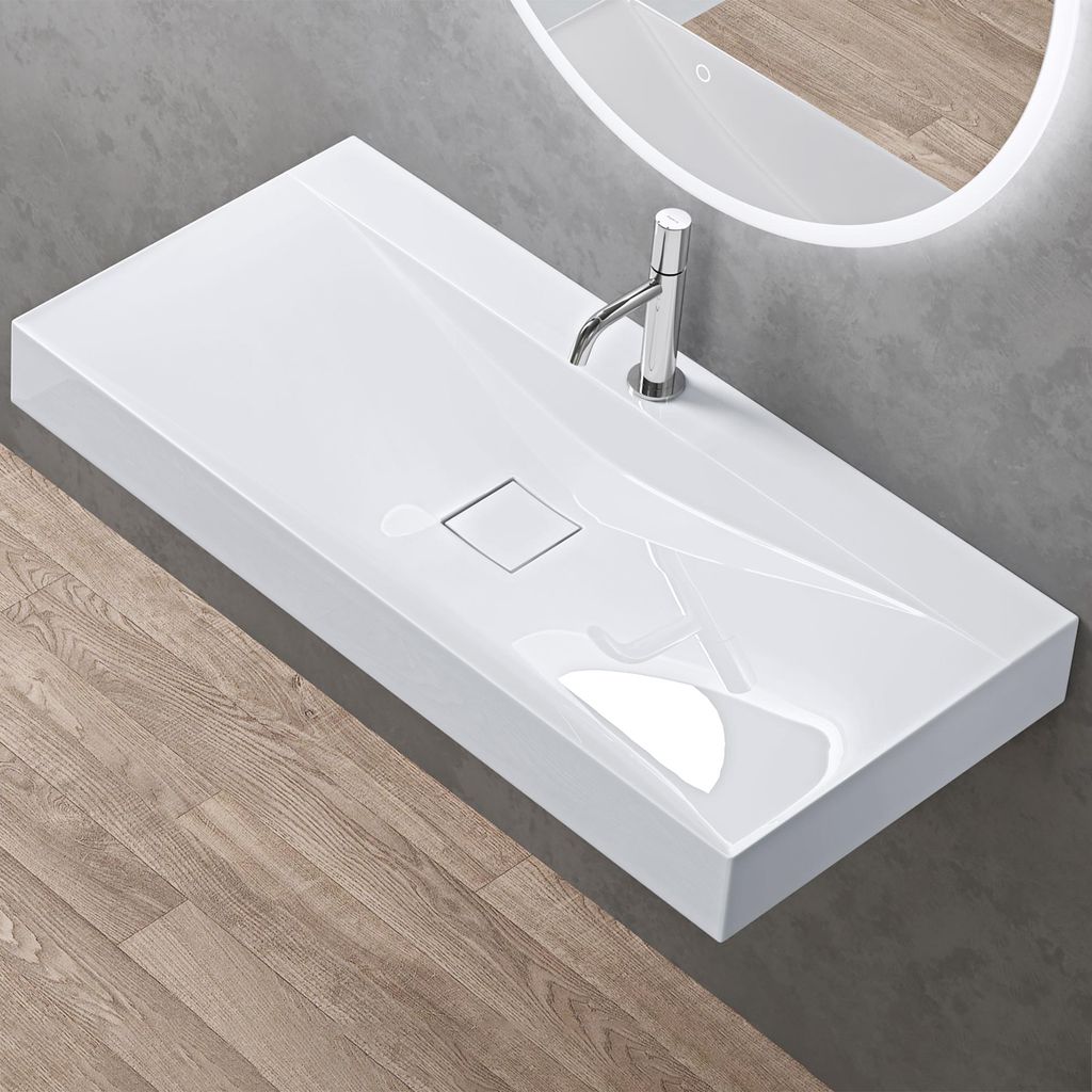 doporro Vasque à Poser 100cm avec Bonde Lavabo Suspendu Image du produit 