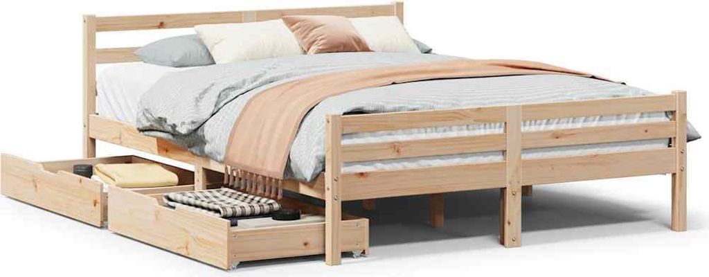 Massivholzbett ohne Matratze 160x200 cm Kiefernholz