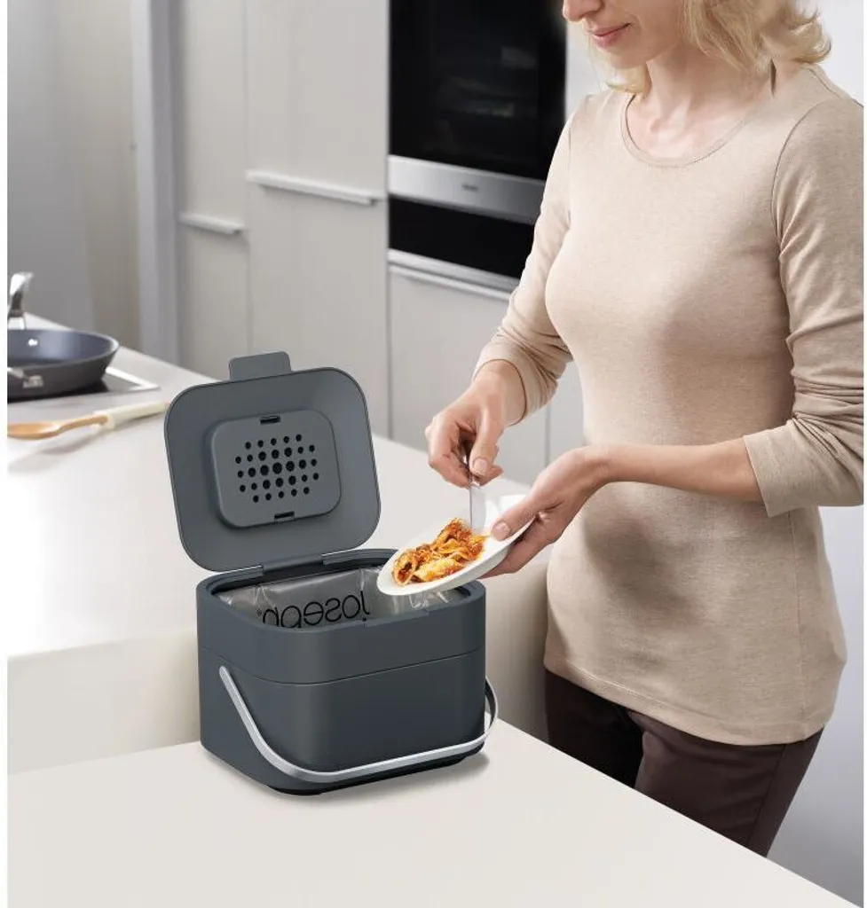 Bac à Compost Cuisine Joseph Joseph Stack 4L Gris avec Filtre Charbon - 9