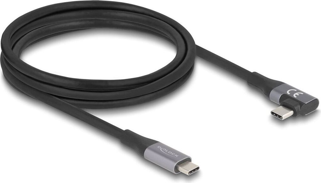 Delock USB 20 Gbps Kabel gewinkelt links / rechts USB PD 3.1 Extended Power Range 240 W 2 m