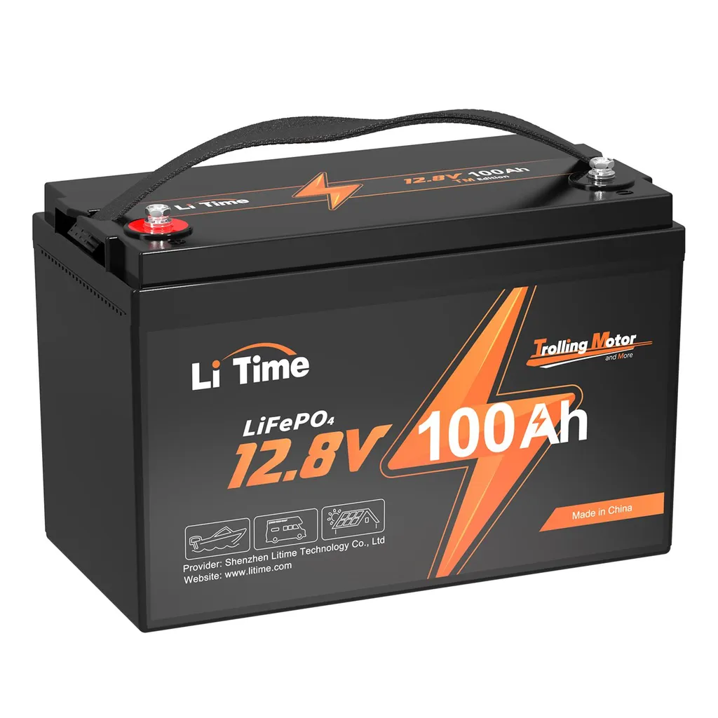 LiTime 12V 100Ah TM Batterie Lithium LiFePO4 pour Moteur Marin Curieux