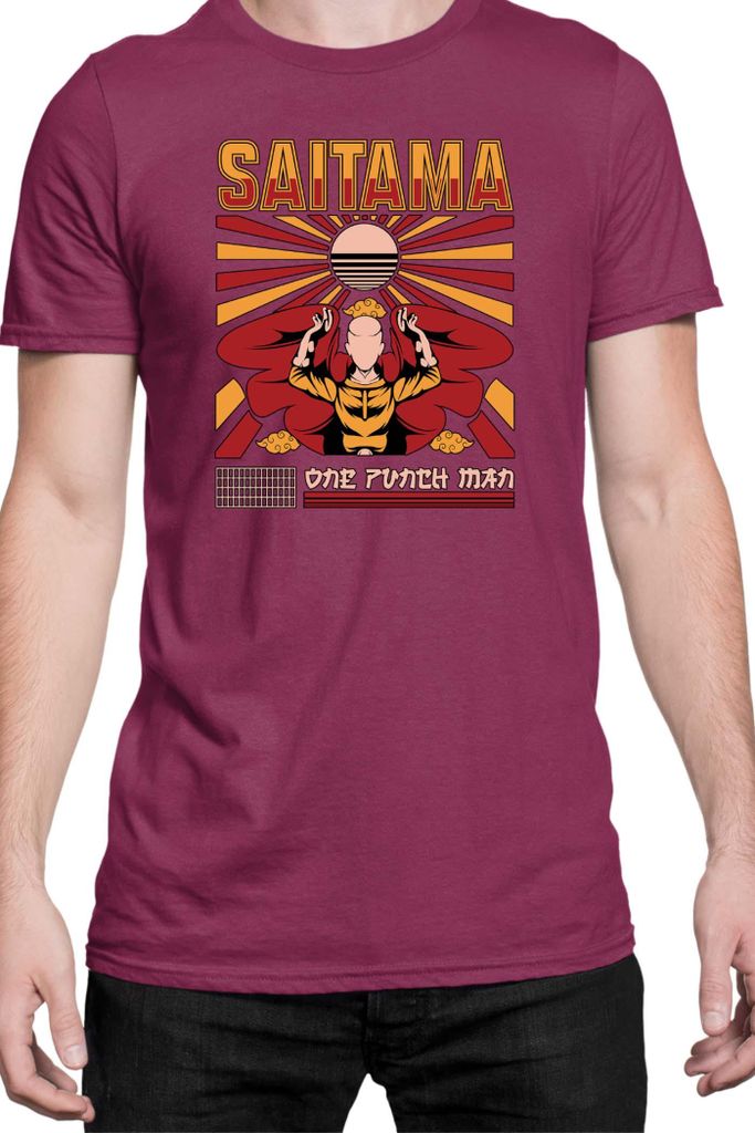 Herren T-Shirt Manga Japan Anime Comics Animation One manga Punch Anime Man 049, Man M / Burgundy