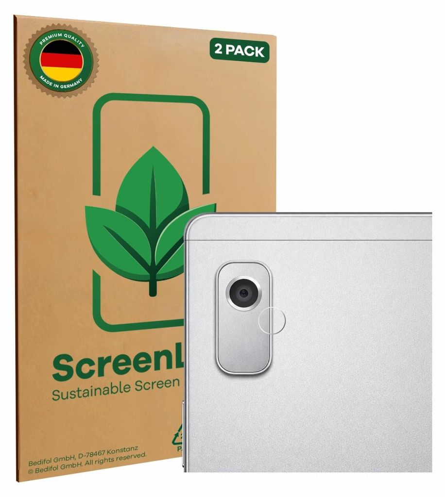 2x ScreenLeaf Schutzfolie für Lenovo Tab M9 (NUR Kameraschutz) nachhaltiger Displayschutz Display Schutz Folie Klar Transparent