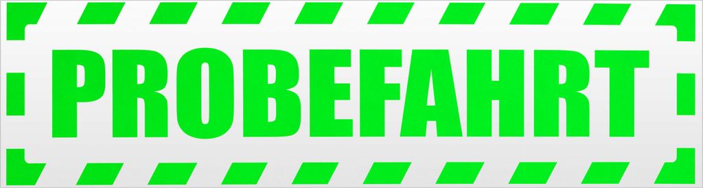 Kiwistar Probefahrt gestreift Magnetschild Schild magnetisch - 20cm Neongrün - Magnetfolie für Auto PKW Kfz