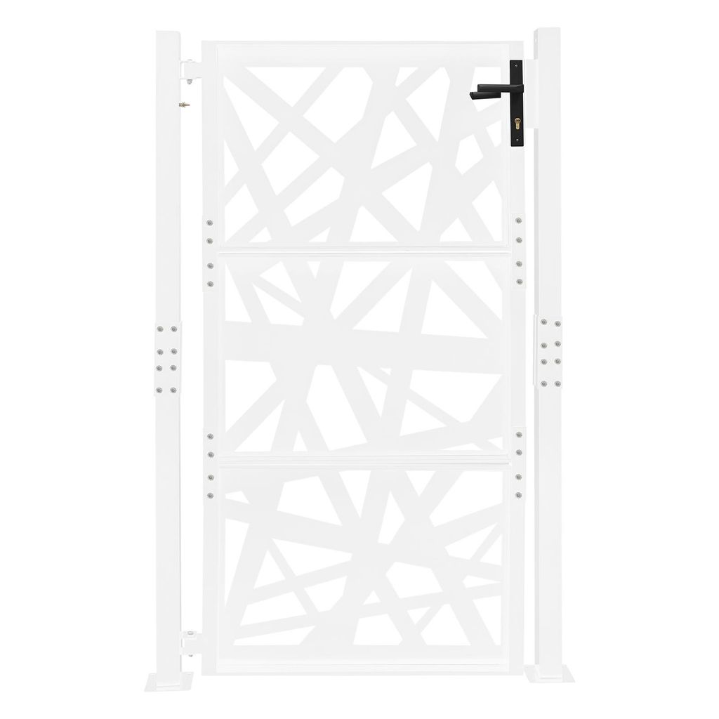 Gartentore 105*175cm Garteneingangstor Garten Metalltor Weiß