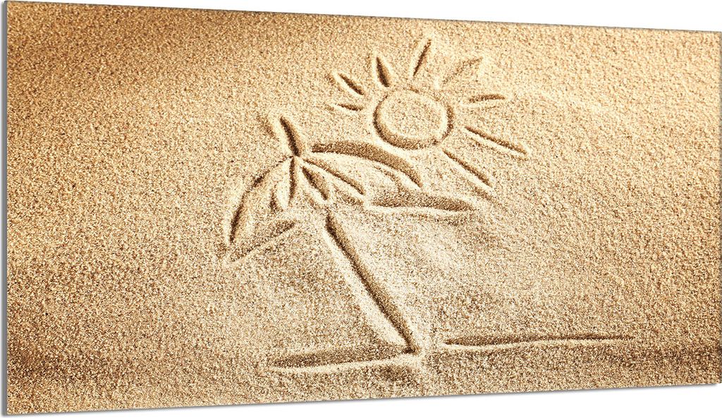 Glas-Herdplattenschutz 90x52 Beach