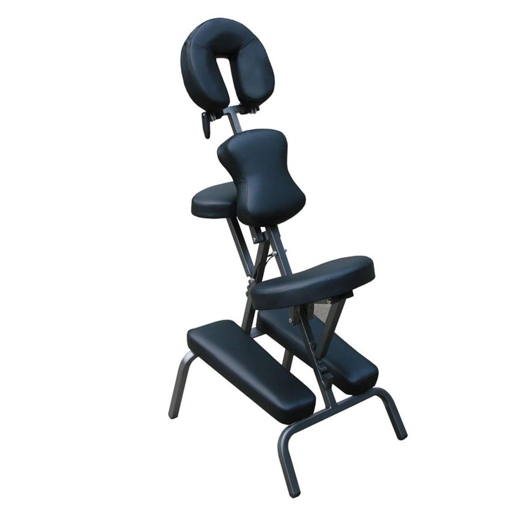 PAN Massagestuhl und Tattoo-Stuhl, Ergonomischer Stuhl für Schönheits Tattoosalons Schwarz