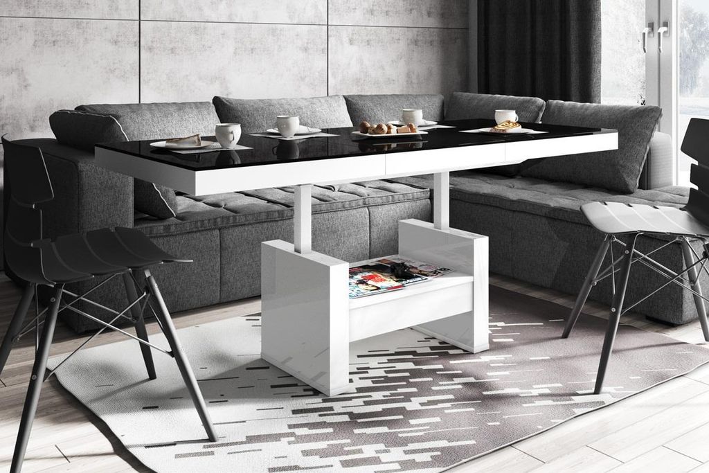 Design Couchtisch Tisch HLU-111 Schublade höhenverstellbar ausziehbar Esstisch