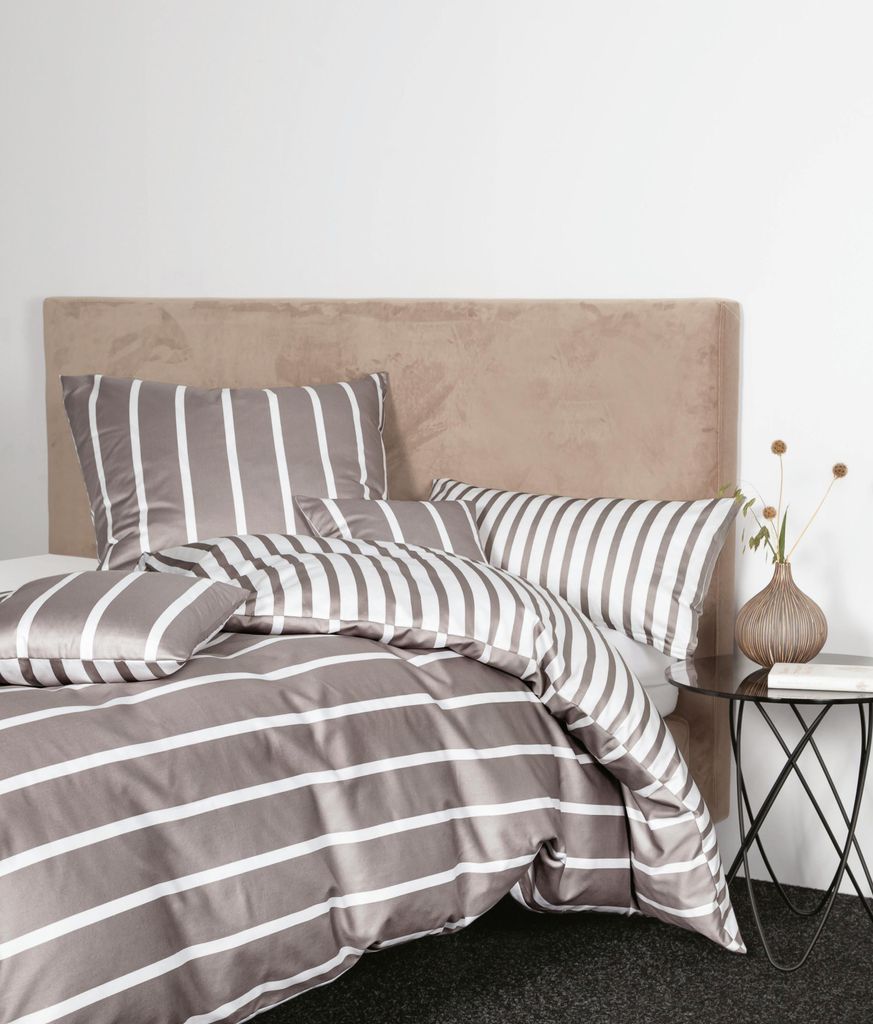 Janine Design Mako-Satin-Bettwäsche-Garnitur 39028 modernclassic Farbe vulkan Größe 155x200+80x80