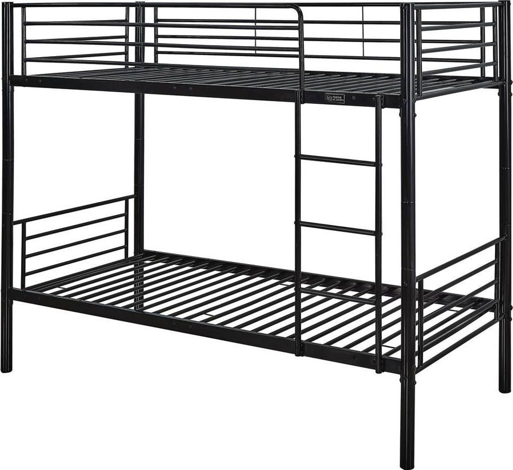 Letto a castello "ADAM" - 90 x 190 cm - Metallo - Nero Immagine del prodotto 