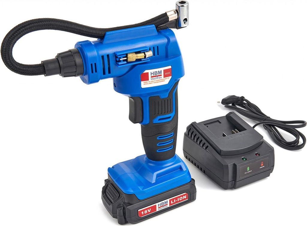 Kompressor 18V 8bar Li-I-Akku Luftpumpe Auto Reifen Druckluft Ladegerät Zubehör