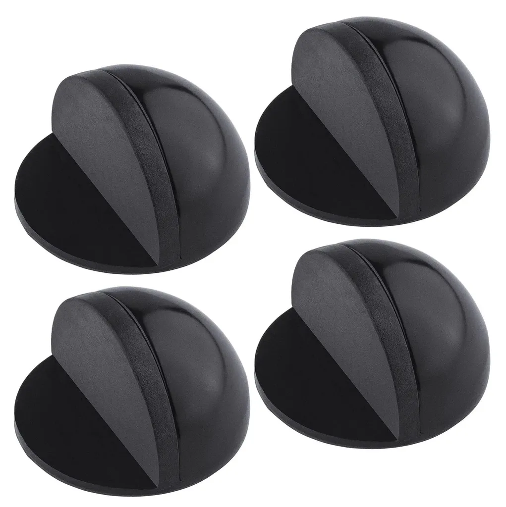 Protection murale et porte, lot 4 butoirs inox noirs pour salle de bain