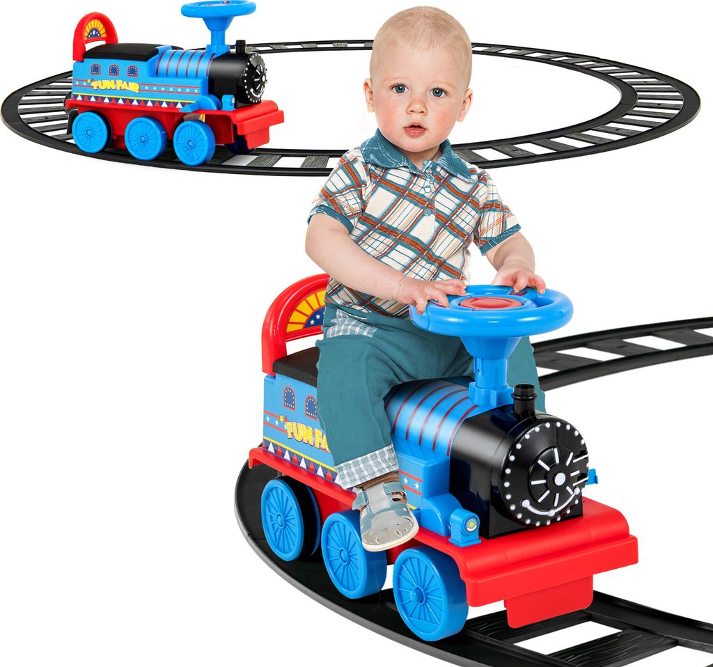 COSTWAY Locomotive à siège pour enfants 6V avec train, pour Image du produit 