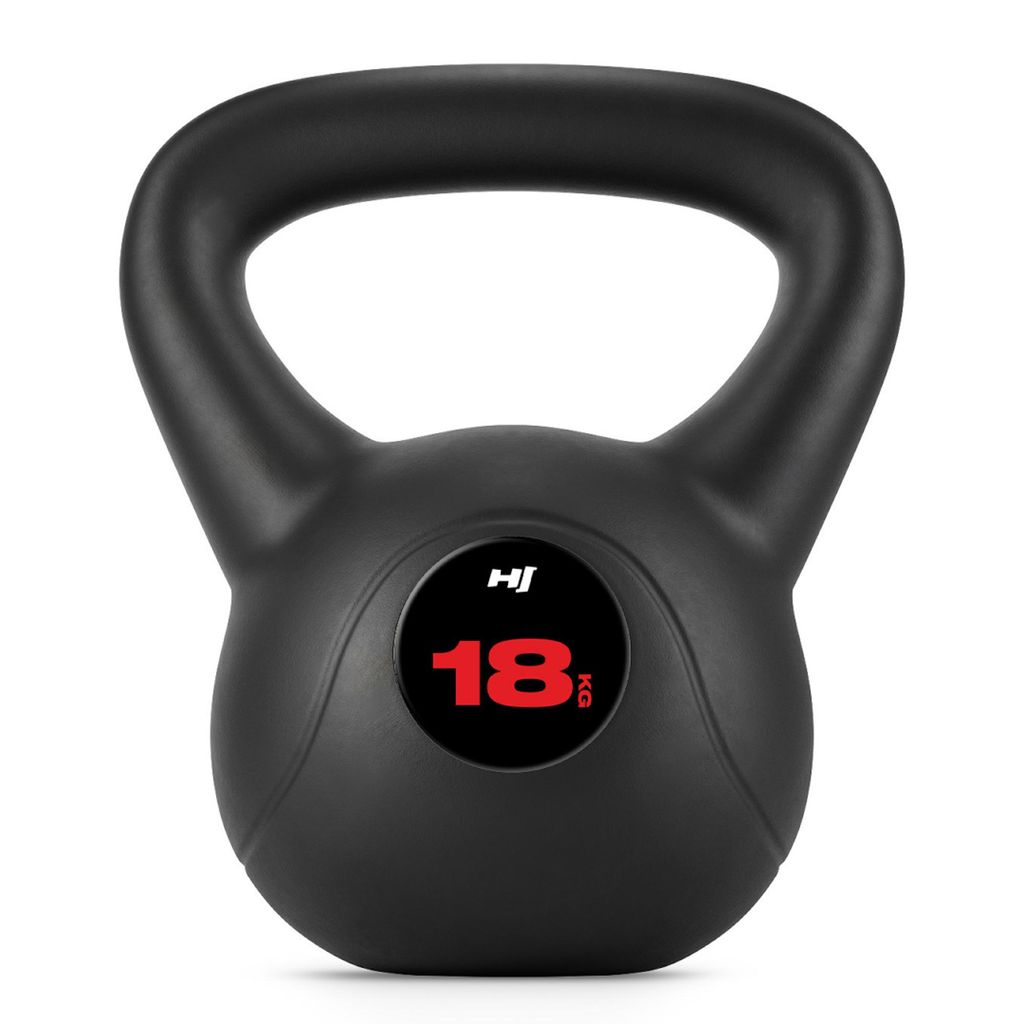Hop-Sport Kettlebell 18kg, Vinyl Kugelhante, ergonomischer Produktbild 