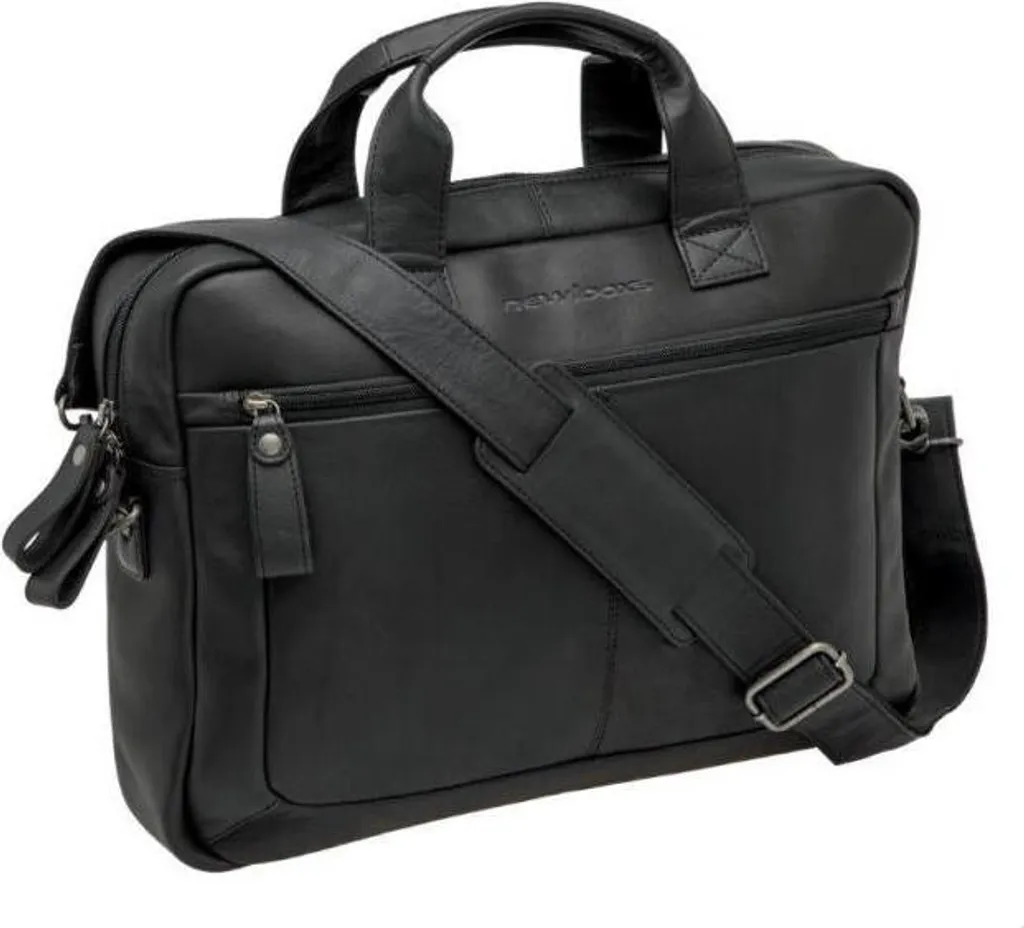 Sacoche de Vélo en Cuir Noir New Looxs Luko | Porte-documents Urbain