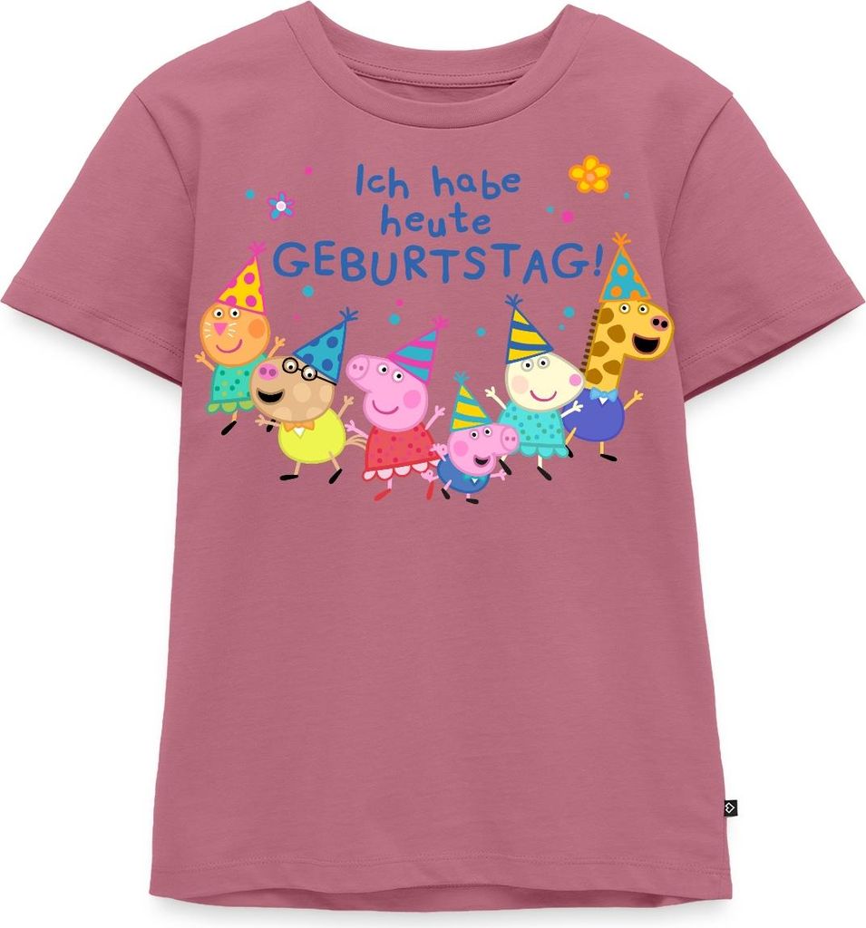 Spreadshirt Peppa Pig Geburtstagsdesign Mit Spruch Kinder Premium T-Shirt, 134/140 (8 Jahre), Mauve