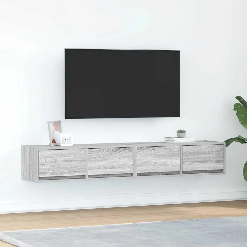 Offerta Set 2 Mobili Porta TV 80cm Grigio Sonoma - Durevole e Pratico