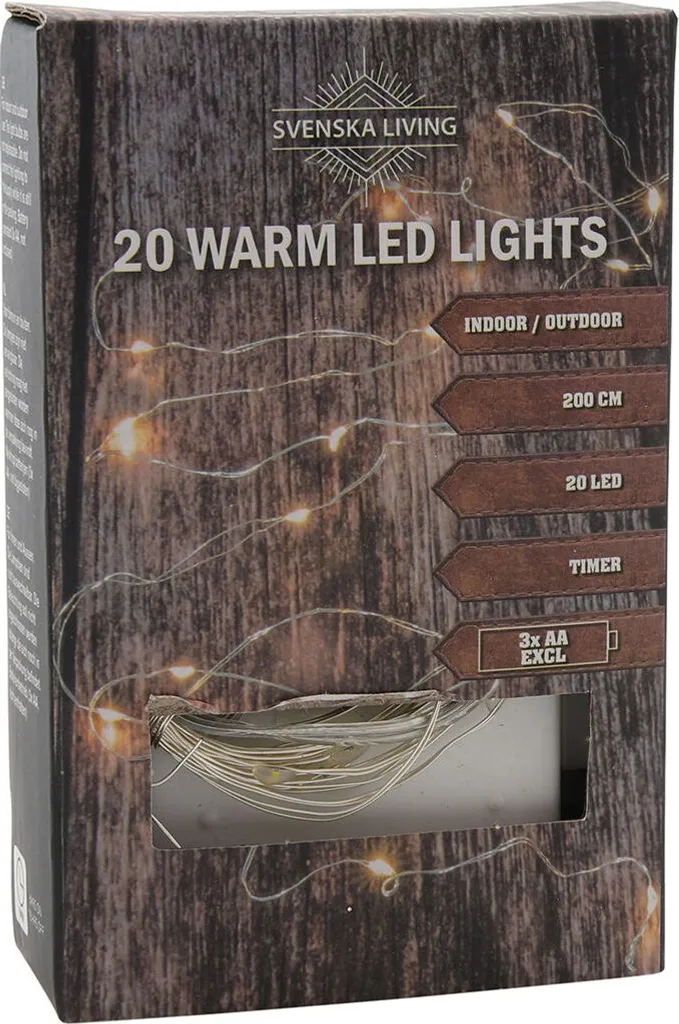 Catena Luminosa LED Professionale HIT 23139452 2m Timer IP44 Batteria