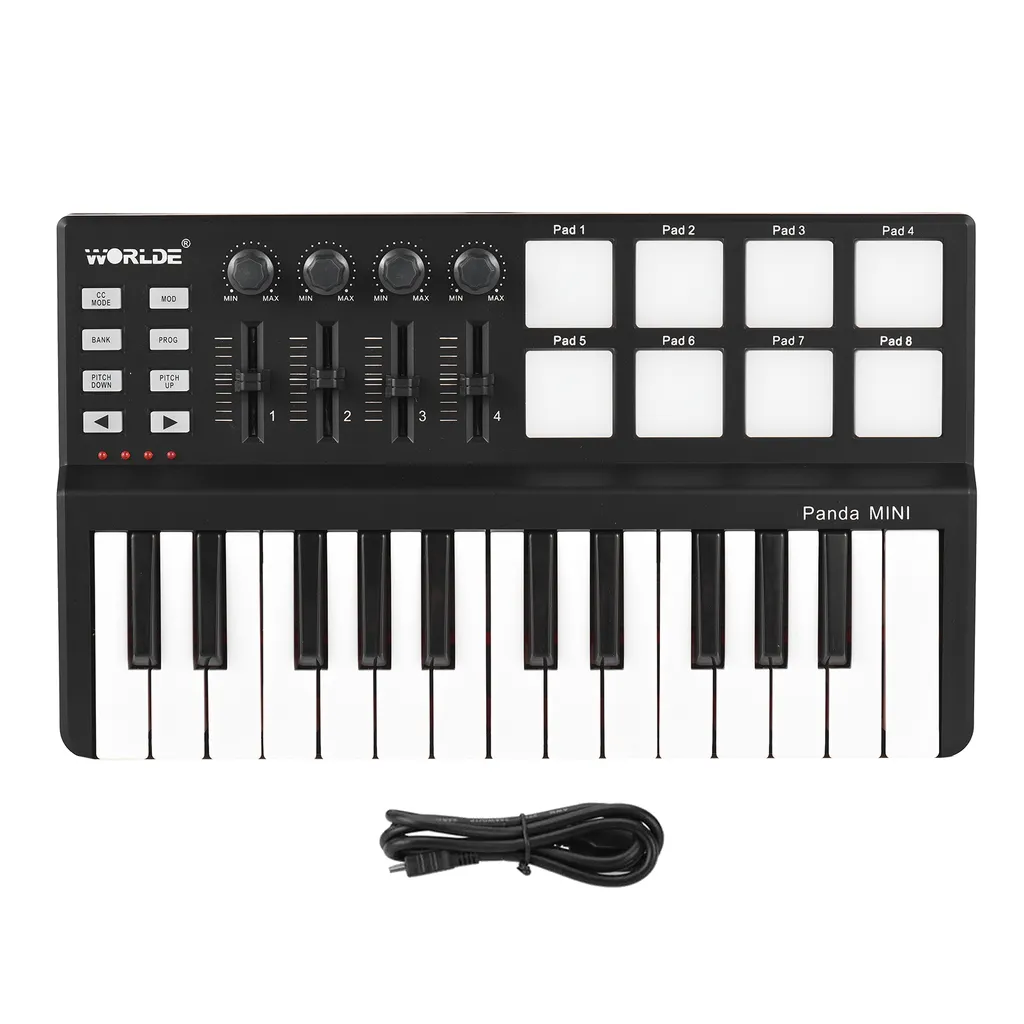 WORLDE Panda mini Clavier MIDI USB Compact pour Optimiser Petit Studio