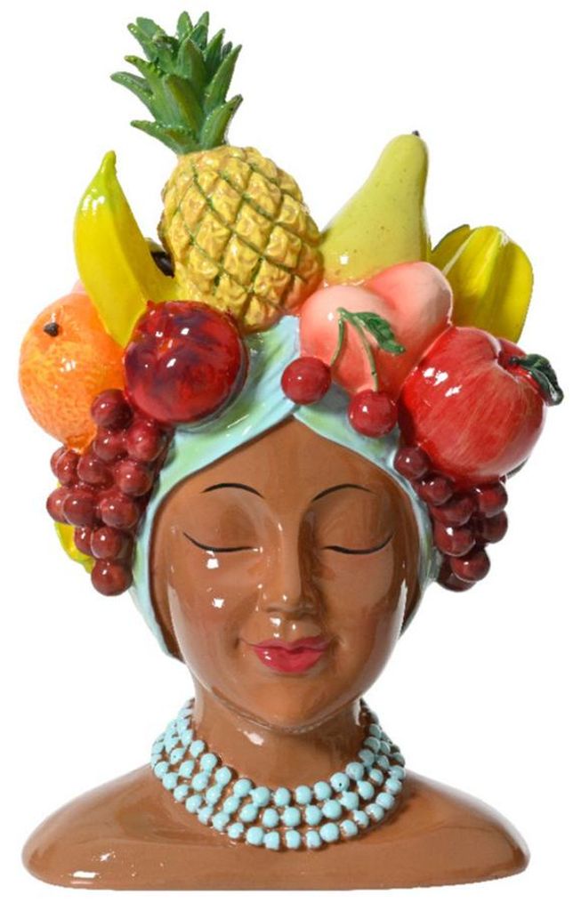 Blumentopf/Blumentopf - Polyresin - Obst - Frau - D13 x H23 Produktbild 