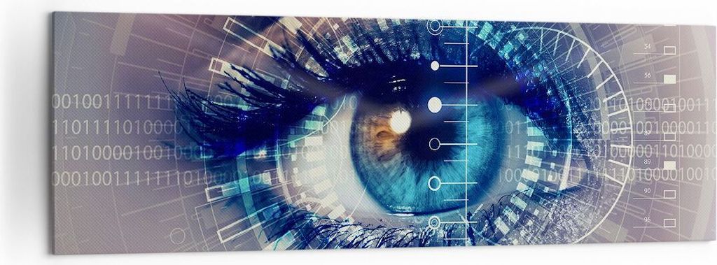 Bild auf Leinwand - Leinwandbild - Cyberspace Daten digitales - 160x50cm - Wand Bild - Wanddeko - Leinwanddruck - Bilder - Kunstdruck - Wanddekorat...