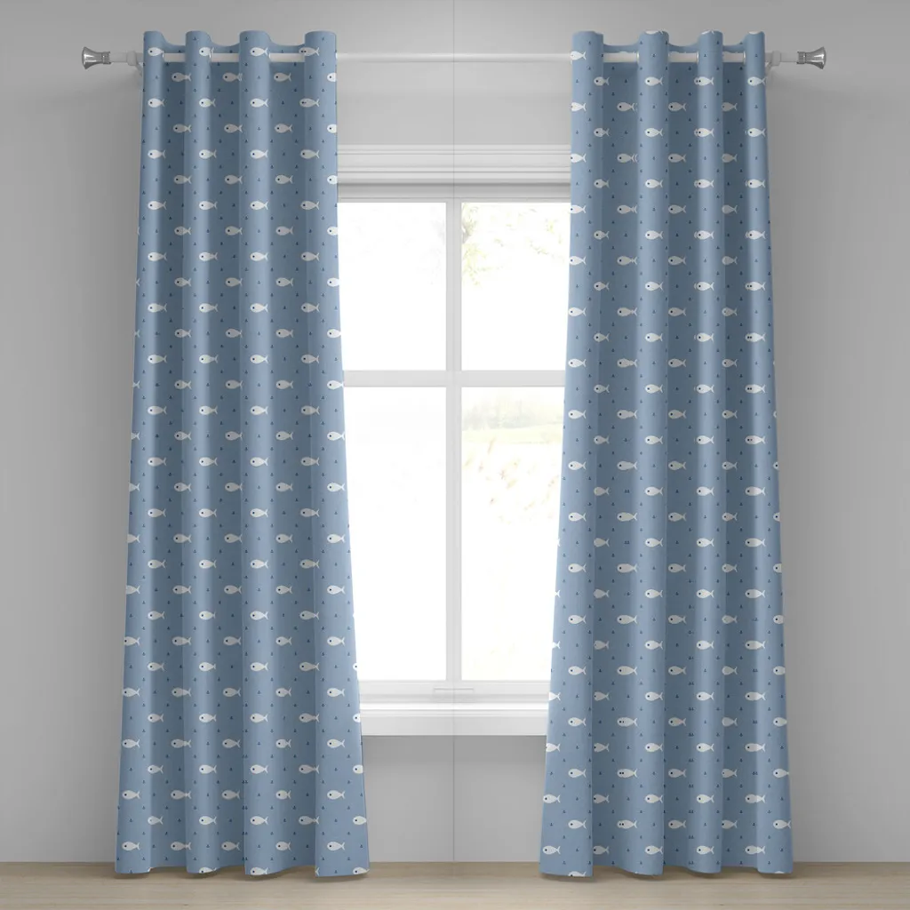 Tenda Cameretta ABAKUHAUS Pesci e Ancore 280x225cm Lavabile