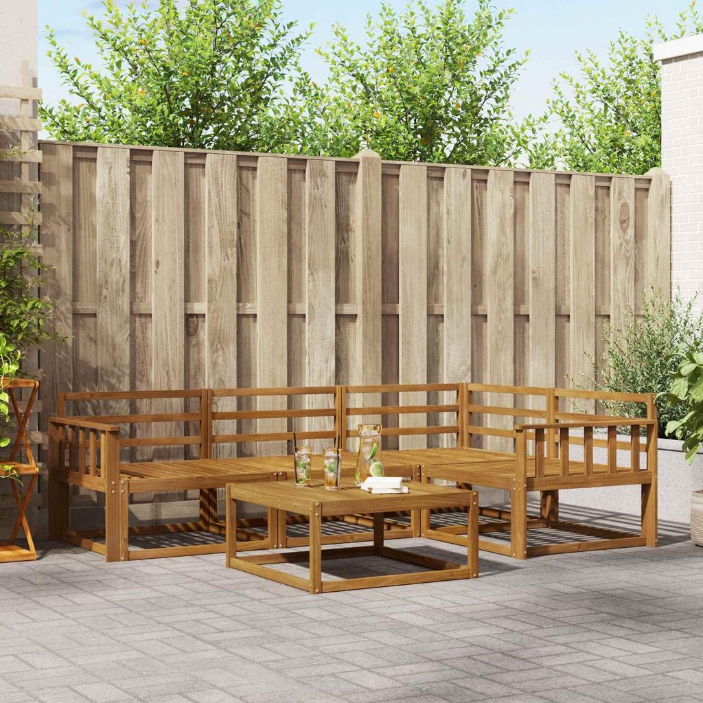 Outdoor-Sofagarnitur (5 pcs)- CLORIS - Natur Massivholz Akazie - Gartensofas C68