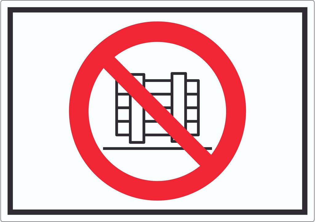 Abstellen oder Lagern verboten Symbol Aufkleber A4 (210x297mm)