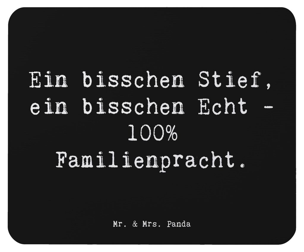Mr. & Mrs. Panda Mauspad Spruch Liebe Stiefenkel - Schwarz - Geschenk, handgemacht, mousematte, Verwandte, laptop mousepad, Großeltern, Patchworkf...