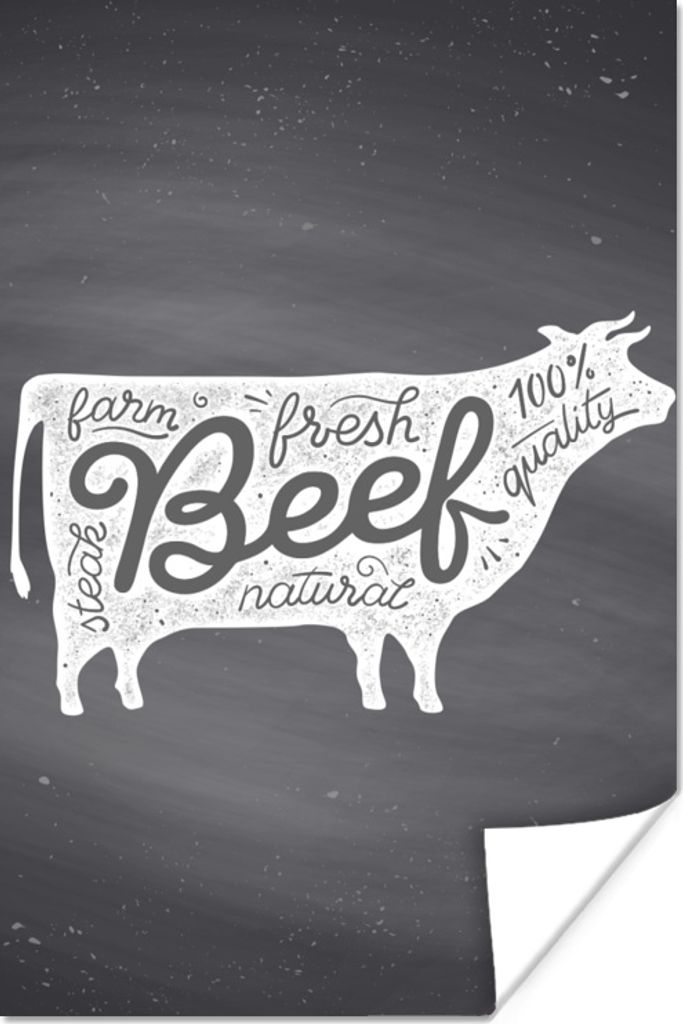 MuchoWow Poster Kuh - Tier - Steak 120x180 cm - Kunstposter