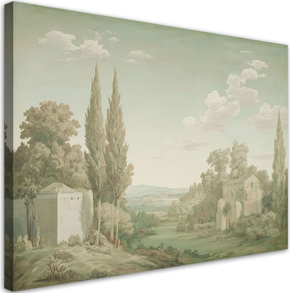 Leinwandbild Architektur Landschaft Natur 100x70 Feeby Grün bild für die wand bereit zum aufhängen