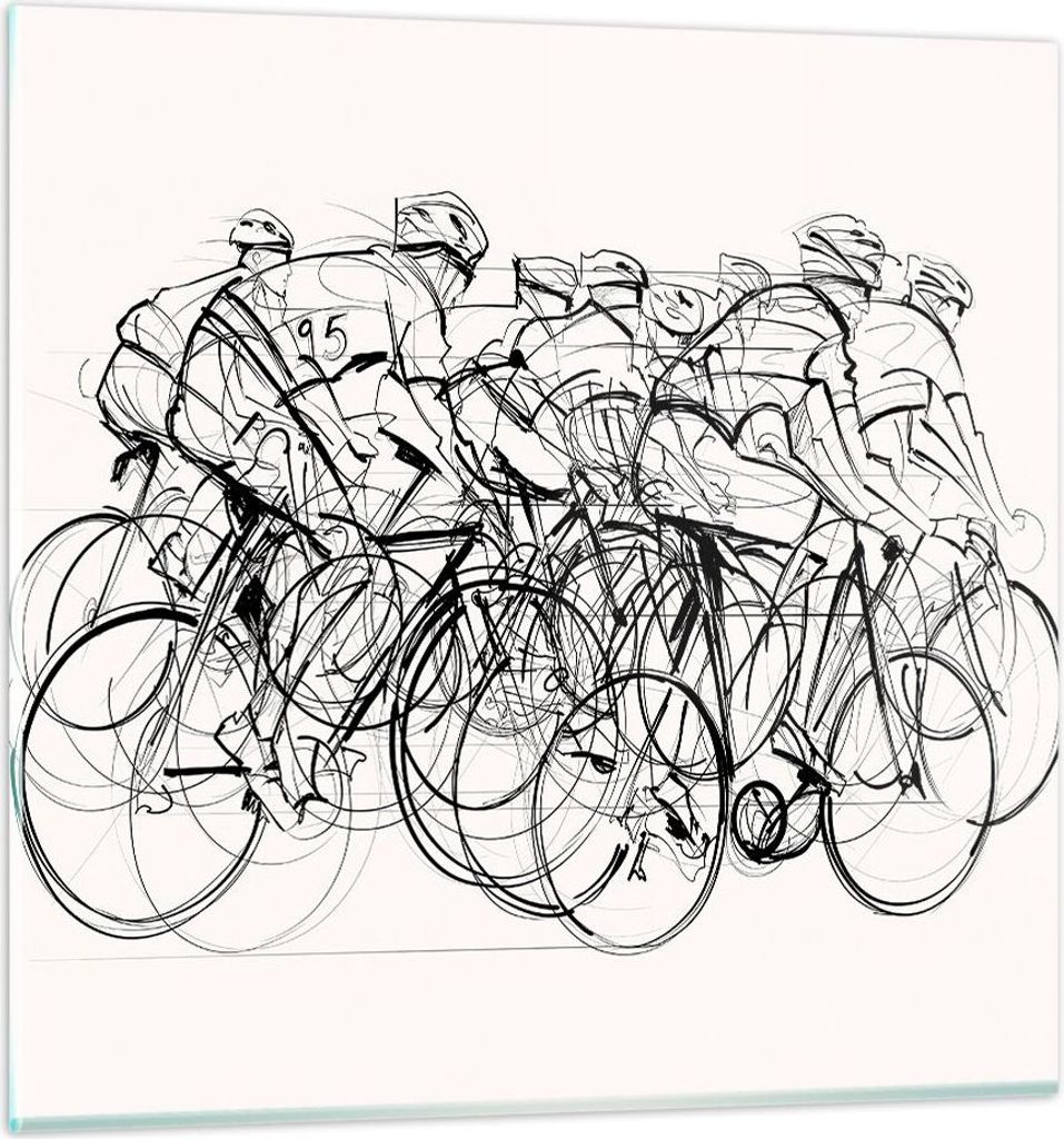 Bilder auf glas - Fahrrad Rennen Rad - 60x60cm - Glasbilder - Wandbilder - Kunstdruck - zum Aufhängen bereit - Wanddekoration aus Glas - Glas Bild...