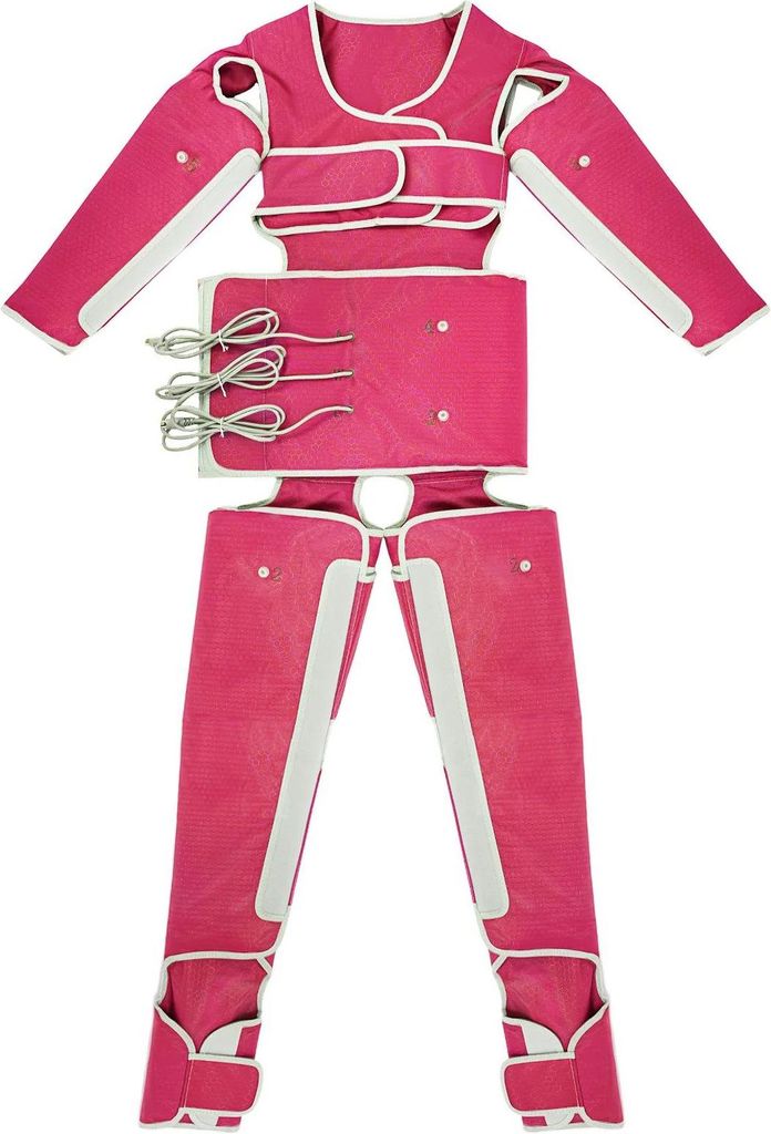 Ganzkörper-Massageanzug - Kompressionsanzug - 400 W - 7 Stufen Luftdruck - Infrarot-Wärme - LED-Display - Höhe 185 cm - Oxford-Gewebe - Rosa