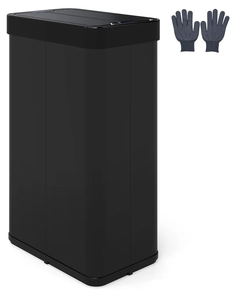 Poubelle Automatique 60L Costway en Inox Noir avec Capteur Infrarouge