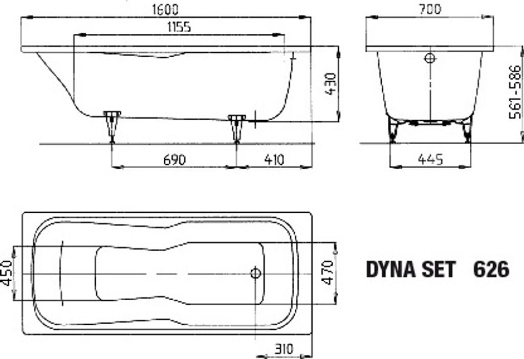 KALDEWEI wanna DYNA SET biel alpejska Zdjęcie produktu 