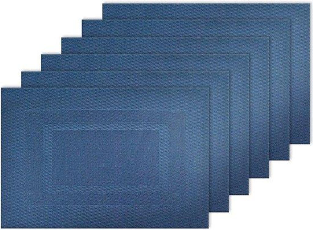 Placemat Set - Vinyl - Bordered - Nautisch Blauw - Outdoor - S/6