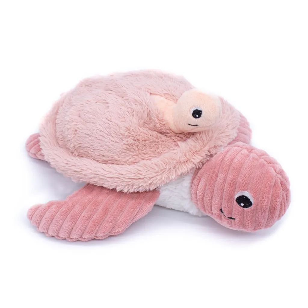 Tortue en Peluche Anti-Stress Rose - Duo Mère Bébé Douceur Garantie