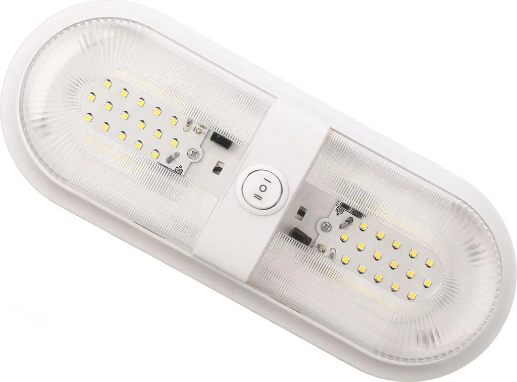 Plafonnier LED Double Dôme 560lm 10-24V pour Camping-car et Caravane