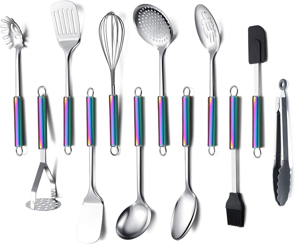 Set Küchenutensilien 12-teilig Edelstahl Bunt