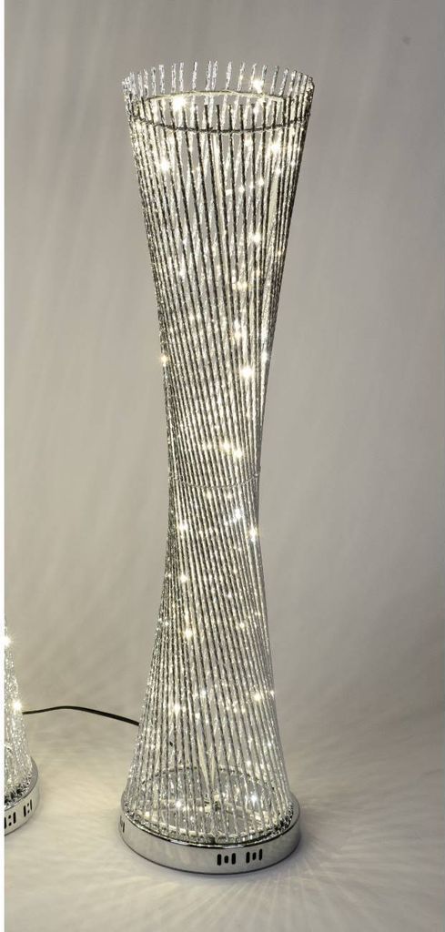 Formano Lampe silber gedreht 100 cm Metall Leuchte 60 LED Bodenlampe