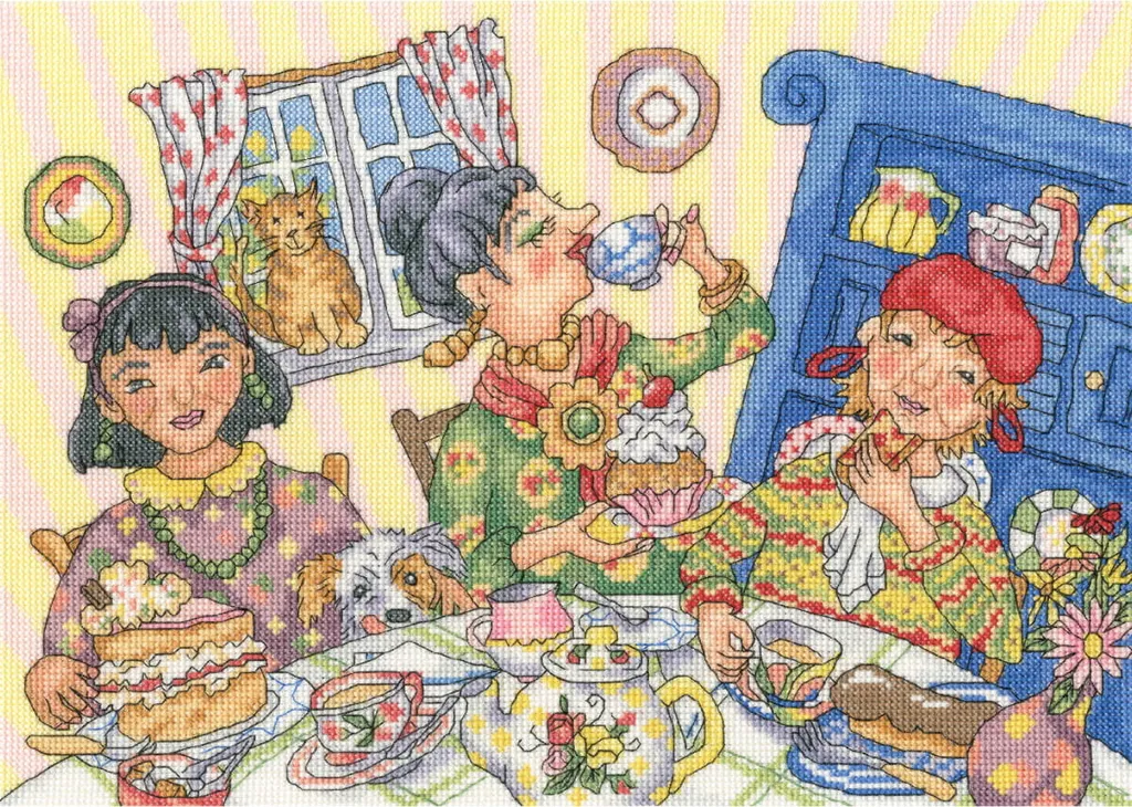 Kit Broderie Point de Croix Tea And Cake Bothy Threads DIY 33x24 cm XWB2