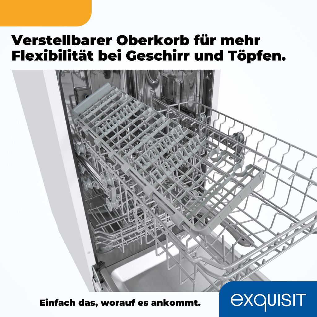 Exquisit Geschirrspüler, 9 Maßgedecke, Spülmaschine 45 cm, Produktbild 8
