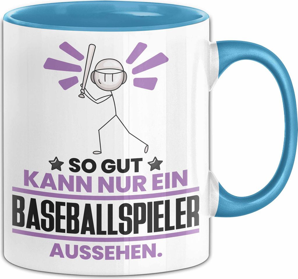 Baseballspieler Geschenk Tasse So Gut Kann Nur Ein Baseballspieler Aussehen Geschenkidee Kaffee-Becher (Blau)