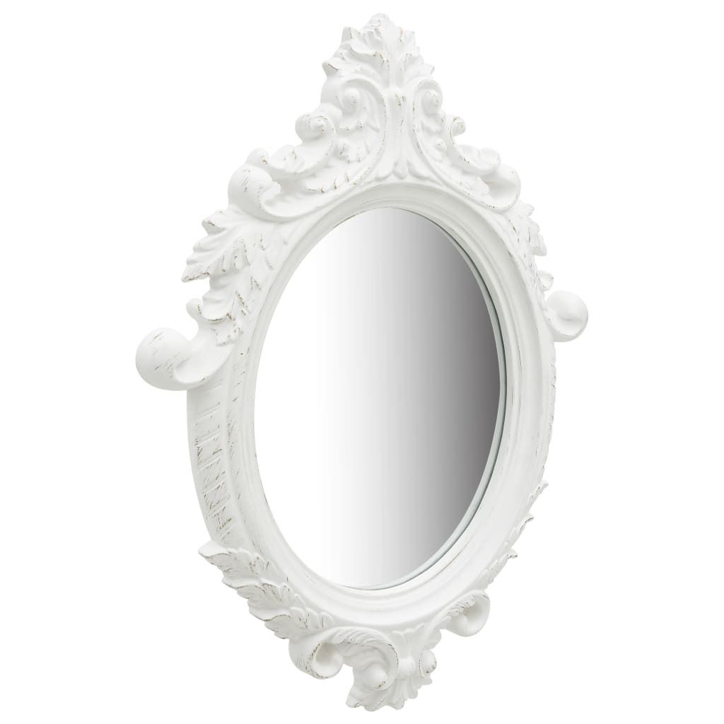 Specchio da Parete Stile Castello 56x76 cm Bianco Immagine del prodotto 