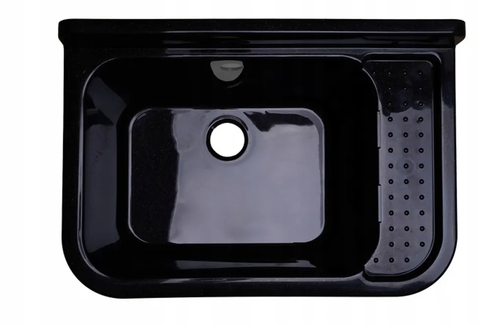 Évier de Buanderie Mural Compact Noir 50x34 cm - Idéal Petits Espaces